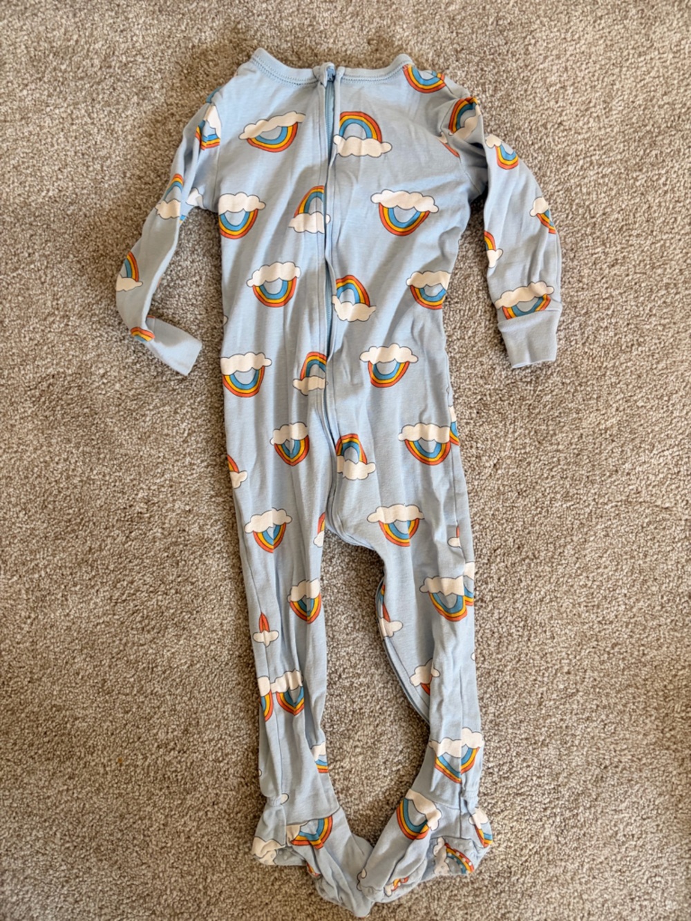 Old Navy Light Blue Rainbow Cloud Footed One-Piece
